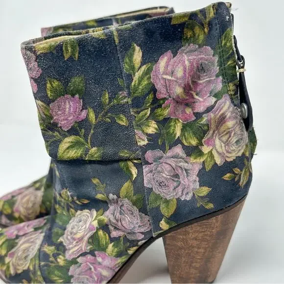 Rag & Bone Floral Newburyport Suede Ankle Boots, GUC, Size 7.5, MSRP $545 - Picture 3 of 12